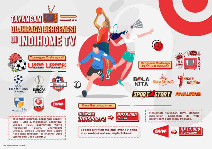 Telkom Hadirkan Tayangan Olahraga Bergengsi melalui Channel Usee Sports di IndiHome TV Telkom Hadirkan Tayangan Olahraga Bergengsi melalui Channel Usee Sports di IndiHome TV