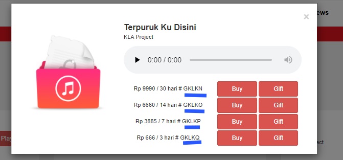 Kode Lagu NSP Telkomsel