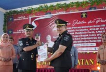 Staf Ahli Irawan Hadiri Serah Terima dan Pisah Sambut Kalapas Kelas II B Muara Enim