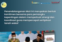 Kantor Pertanahan Kabupaten Serang Laksanakan Penandatanganan MoU dalam Rangka Percepatan Sertipikasi Tanah Wakaf di Provinsi Banten