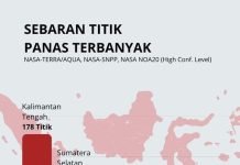 Data Terbaru Kemenhut: Hotspot High Confidence Nasional Turun 260 Titik